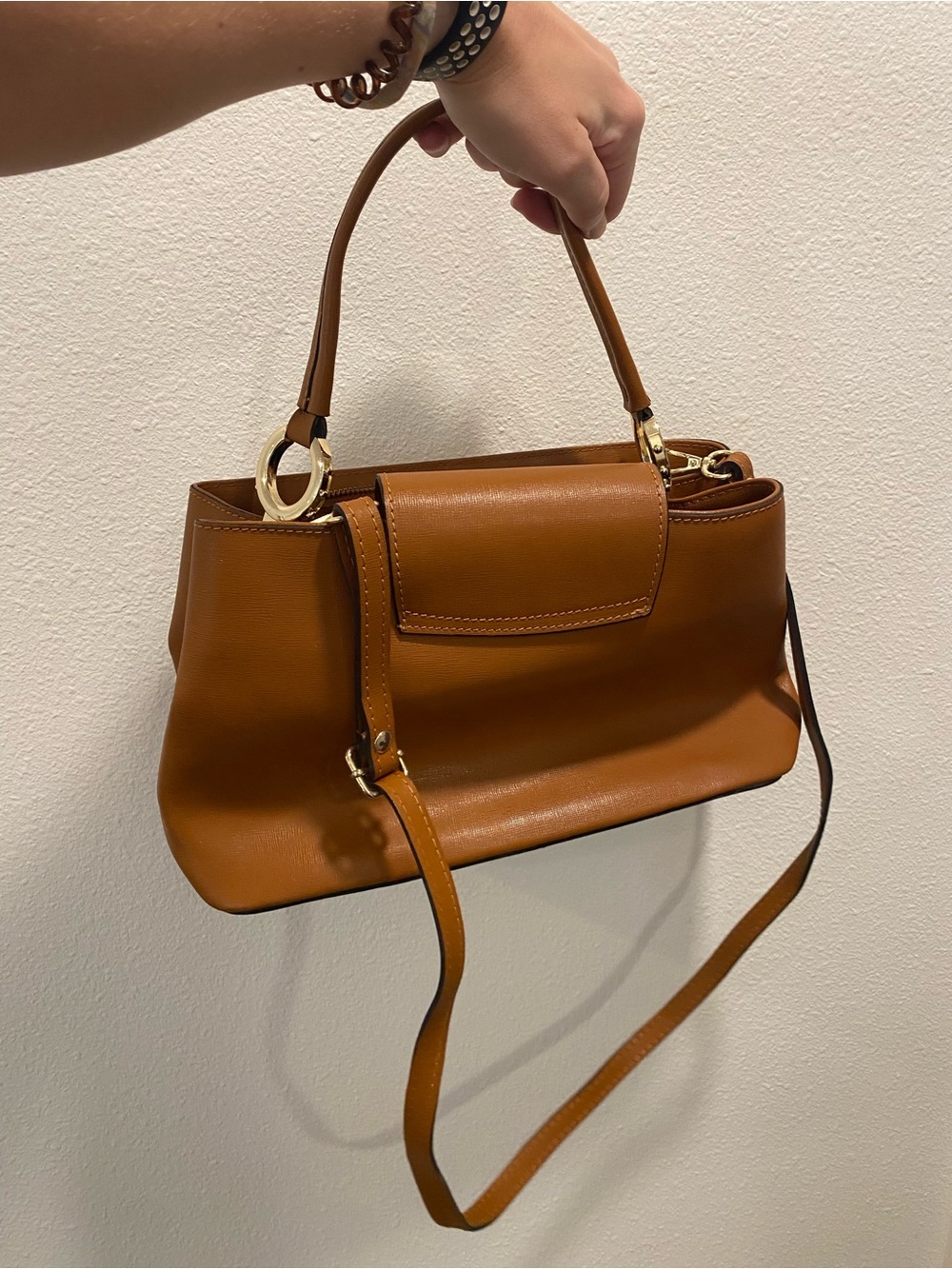 Vera Pelle Tan Leather Handbag - Picture 5 of 5